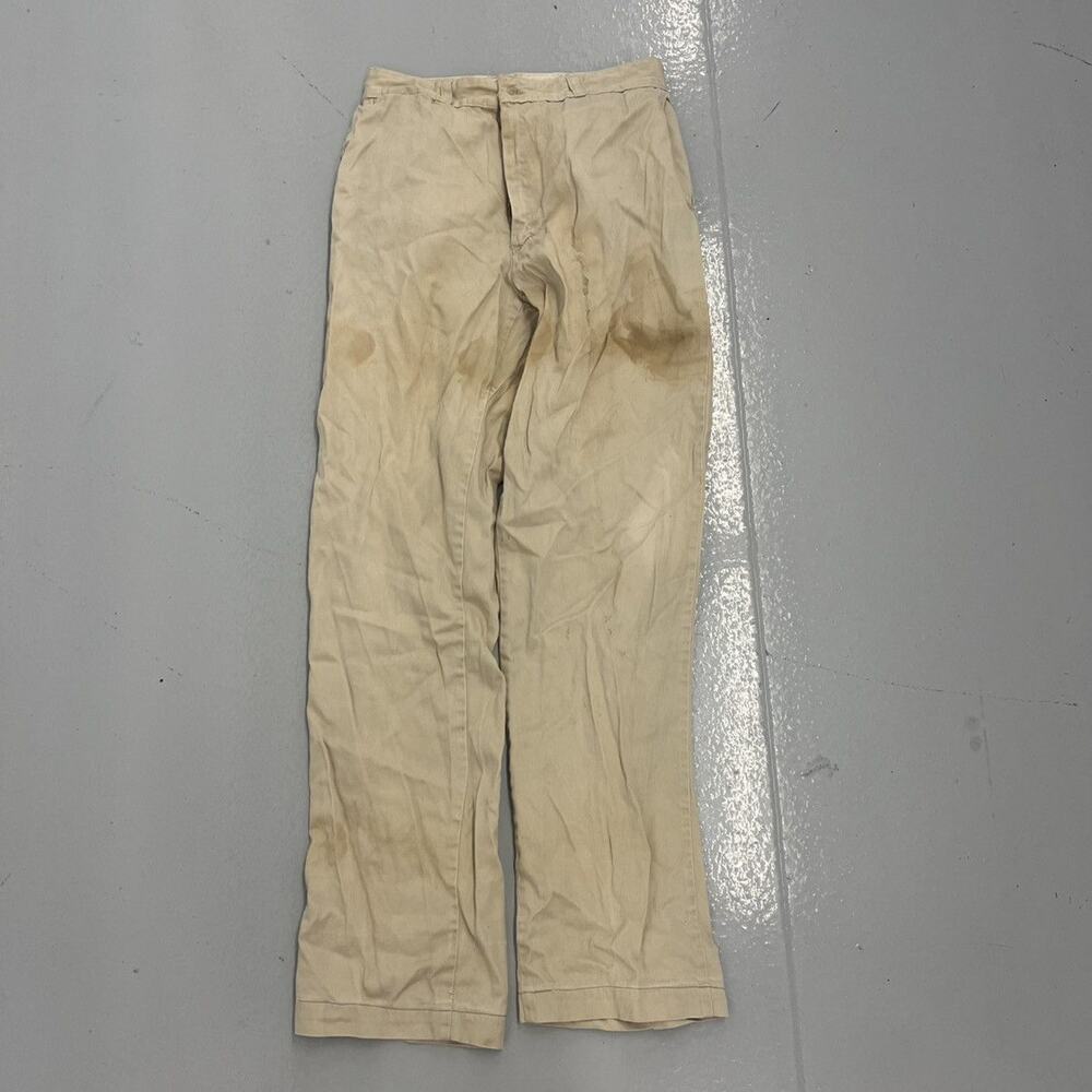 Vintage 60s Tan Sanforized Workwear Cotton Chinos 27x31
